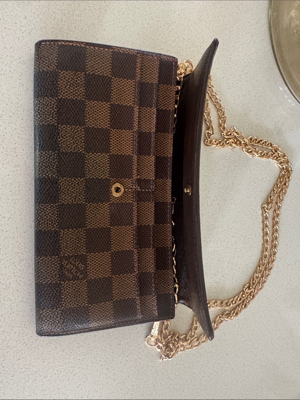Louis Vuitton DAMIER Sarah Long wallet converted vintage authentic - Picture 2 of 3